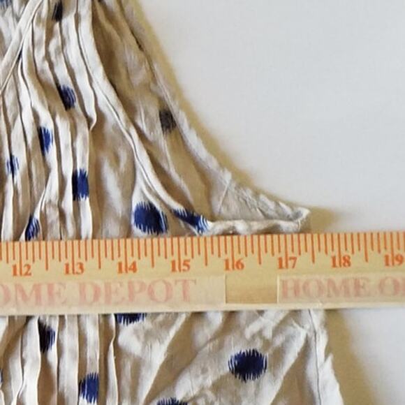 Maeve Anthropologie Womens Sz Button Up Saona Polka Dot Tank Top Pleat Swing - Picture 6 of 7